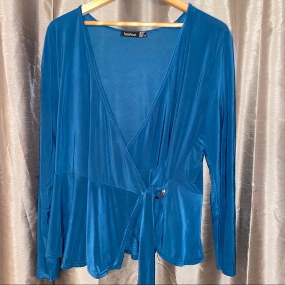 (3/$50) Teal Peplum Blouse - Picture 3 of 4